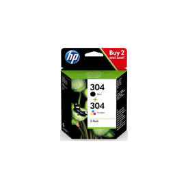 HP 304 2 ADET SİYAH RENKLİ COMBİ ORİJİNAL KARTUŞ 3JB05AE